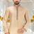 Fawn dupion art silk  kurta with hand work on collar and front button line