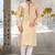Fawn dupion art silk  kurta with hand work on collar and front button line