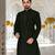 Black dupion art silk  kurta with plain kurta