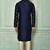 Blue dupion art silk  kurta with computerised embroidery machine work