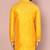 Mustard dupion art silk  kurta with computerised embroidery machine work