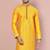 Mustard dupion art silk  kurta with computerised embroidery machine work