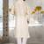 Off white dupion art silk  kurta with computerised embroidery machine work churidar