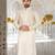 Off white dupion art silk  kurta with computerised embroidery machine work churidar
