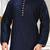 Navy blue dupion art silk  kurta with computerised embroidery machine work churidar