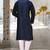 Navy blue dupion art silk  kurta with computerised embroidery machine work churidar