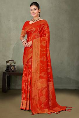 Royal Red Banarasi Satin Silk Saree with Rich Gold Zari Paisley Weaving and Traditional Pallu 2