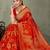 Royal Red Banarasi Satin Silk Saree with Rich Gold Zari Paisley Weaving and Traditional Pallu