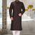 Wine dupion art silk  kurta with computerised embroidery machine work churidar