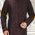 Wine dupion art silk  kurta with computerised embroidery machine work churidar