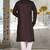 Wine dupion art silk  kurta with computerised embroidery machine work churidar