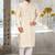 White dupion art silk  kurta with computerised embroidery machine work churidar