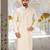 White dupion art silk  kurta with computerised embroidery machine work churidar
