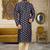 Navy blue dupion art silk  kurta with computerised embroidery machine work churidar