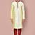 Fawn dupion art silk  kurta with computerised embroidery machine work churidar