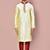 Fawn dupion art silk  kurta with computerised embroidery machine work churidar