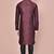Wine dupion art silk  kurta with computerised embroidery machine work churidar