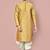 Dark beige dupion art silk kurta with computerised embroidery machine work churidar