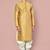 Dark beige dupion art silk kurta with computerised embroidery machine work churidar