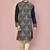 Black dupion art silk kurta with computerised embroidery machine work churidar