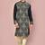 Black dupion art silk kurta with computerised embroidery machine work churidar