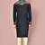 Black dupion art silk kurta with computerised embroidery machine work churidar