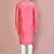 Pink dupion art silk kurta with computerised embroidery machine work churidar