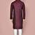 Wine dupion art silk kurta with computerised embroidery machine work churidar