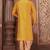 Yellow dupion art silk kurta with computerised embroidery machine work churidar