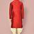 Red dupion art silk kurta with computerised embroidery machine work churidar