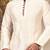 Cream dupion art silk  kurta with pattern work and 8 button churidar