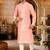 Pink dupion art silk  kurta with pattern work and 8 button churidar