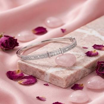 925 Sterling Silver CZ Bangle Bracelet for Women | Cubic Zirconia Diamond Accent Bracelet 3