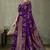 Purple Banarasi Satin Silk Saree with Rich Gold Zari Paisley Weaving and Traditional Pallu