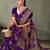 Purple Banarasi Satin Silk Saree with Rich Gold Zari Paisley Weaving and Traditional Pallu