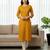 Mustrad yellow printed cotton kurti