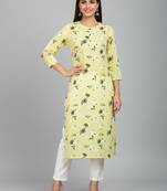 Light yellow cotton kurti