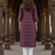 Dark burgundy printed cotton kurti