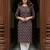 Dark brown printed cotton kurti