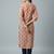 Peach printed cotton kurti
