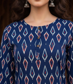 Indigo printed cotton kurti