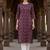 Dark burgundy printed cotton kurti
