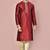Mahroon dupion art silk kurta with computerised embroidery machine work churidar