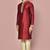 Mahroon dupion art silk kurta with computerised embroidery machine work churidar