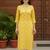 Yellow printed cotton kurti