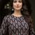Dark brown printed cotton kurti