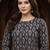 Dark grey printed cotton kurti