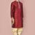 Mahroon dupion art silk kurta with computerised embroidery machine work churidar