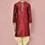 Mahroon dupion art silk kurta with computerised embroidery machine work churidar