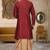 Mahroon dupion art silk kurta with computerised embroidery machine work churidar